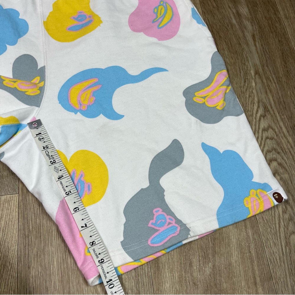 Bape XL Shorts Wide Cotton Candy Camo White Sweat Shorts large - Picture 10 of 12
